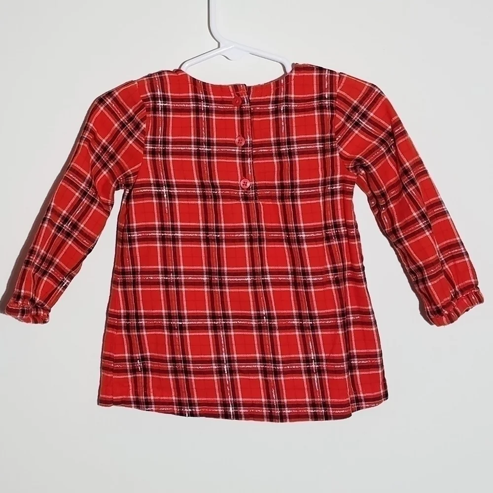 Carter's Plaid Red Bow Holiday Shirt 18m